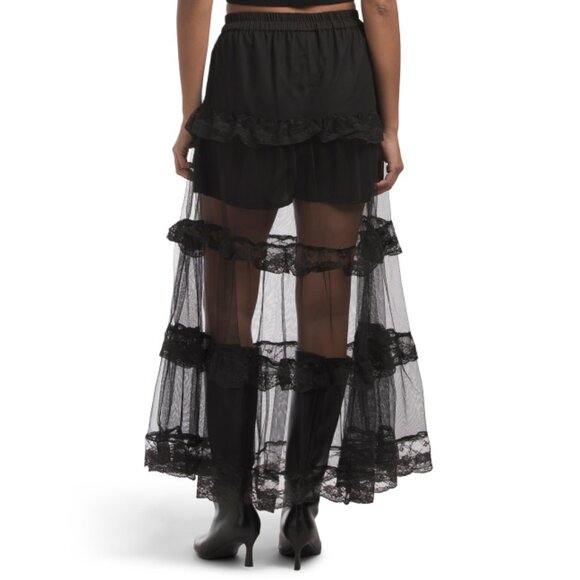 US TOGETHER Black Lace Maxi Skirt - Picture 2 of 2